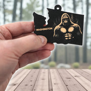 Ornament - Black - Washington State with Bigfoot