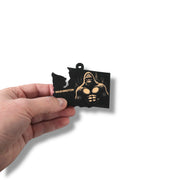 Ornament - Black - Washington State with Bigfoot