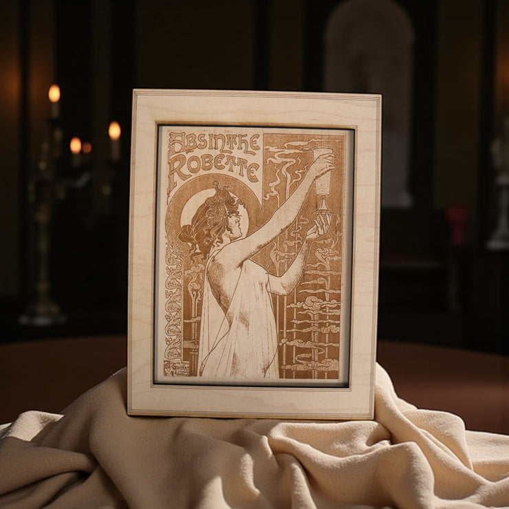 Framed Art - Absinthe Robette - 10x8 Inches - Raw wood