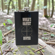 8oz BLACK World's Okayest Hunter Flask