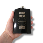 8oz BLACK World's Okayest Hunter Flask