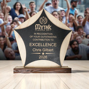 Award - PERSONALIZED - Trophy Award 1 - Black on Raw Wood