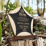 Award - PERSONALIZED - Trophy Award 1 - Black on Raw Wood
