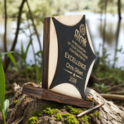 Award - PERSONALIZED - Trophy Award 1 - Black on Raw Wood