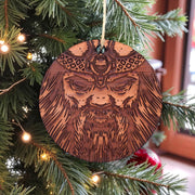 Viking Warrior - Raw Cedar Ornament 3x3in