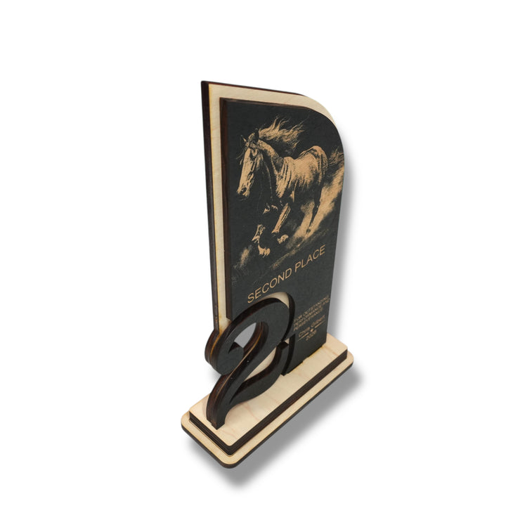 Award - Trophy - PERSONALIZED - Horse - 1st 2nd 3rd Place - 9x5 Inches
