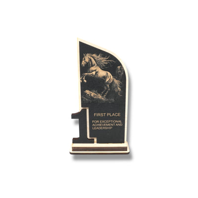 Award - Trophy - CUSTOM - Horse - 1st 2nd 3rd Place - 9x5 Inches