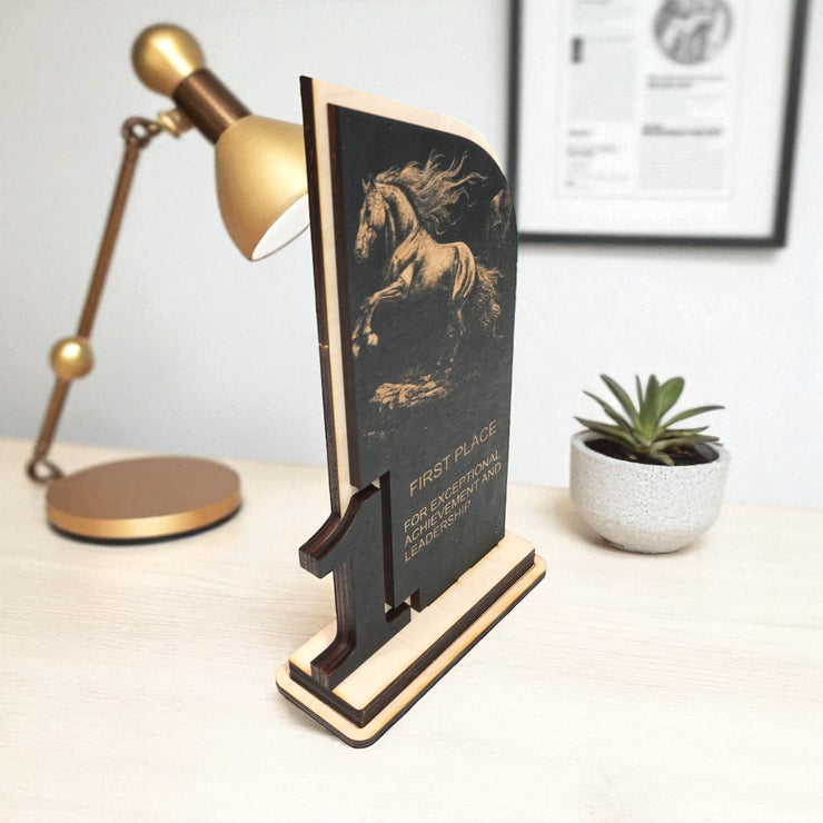 Award - Trophy - CUSTOM - Horse - 1st 2nd 3rd Place - 9x5 Inches