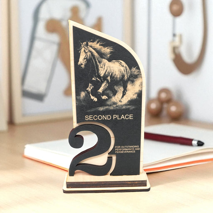 Award - Trophy - CUSTOM - Horse - 1st 2nd 3rd Place - 9x5 Inches