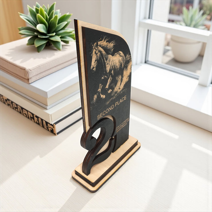 Award - Trophy - CUSTOM - Horse - 1st 2nd 3rd Place - 9x5 Inches