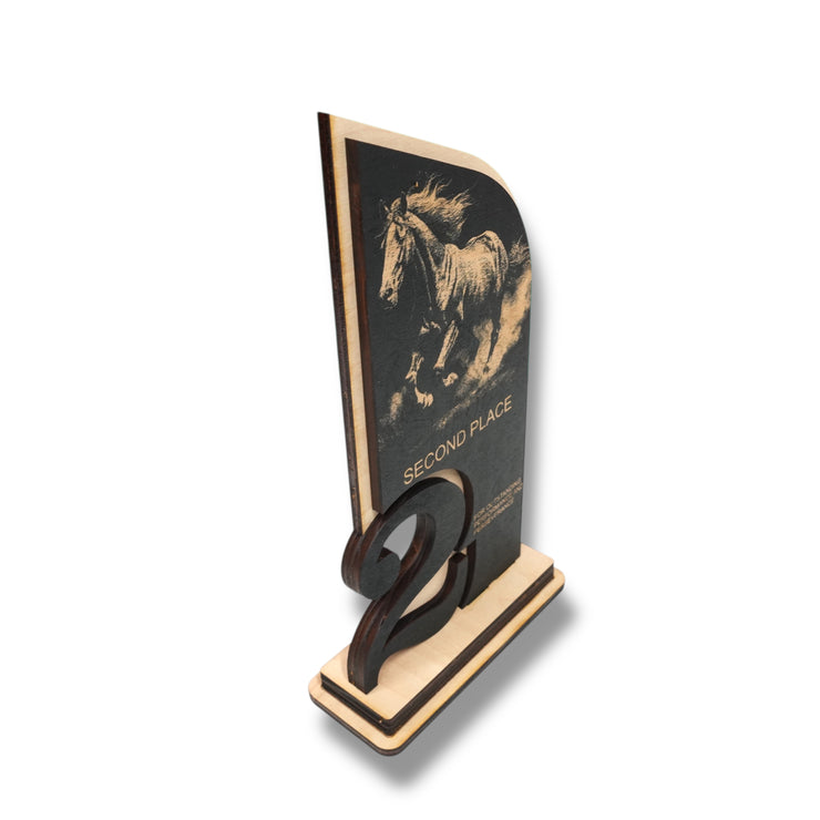 Award - Trophy - CUSTOM - Horse - 1st 2nd 3rd Place - 9x5 Inches