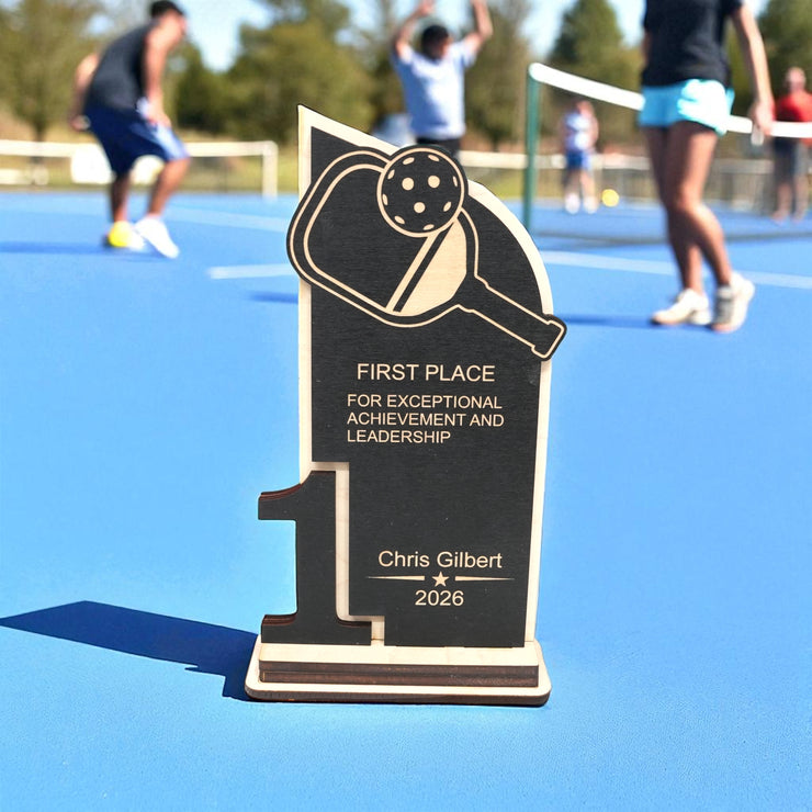 Trophy Award - PERSONALIZED - Pickleball - 1st 2nd 3rd Place - 9x5 Inches