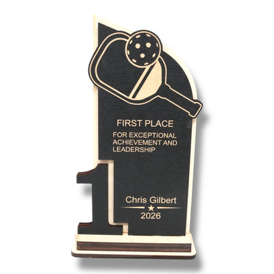 Trophy Award - PERSONALIZED - Pickleball - 1st 2nd 3rd Place - 9x5 Inches