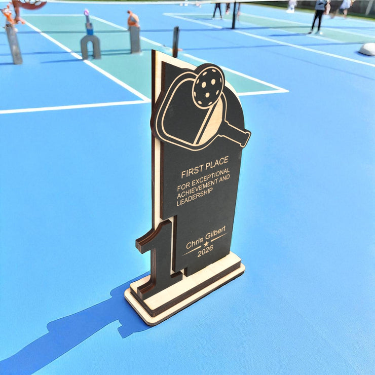 Trophy Award - PERSONALIZED - Pickleball - 1st 2nd 3rd Place - 9x5 Inches