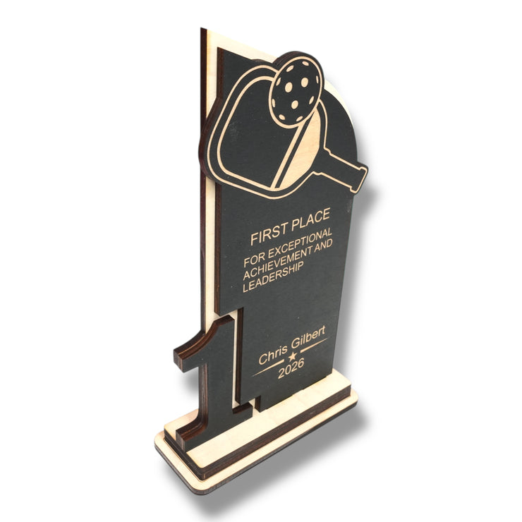 Trophy Award - PERSONALIZED - Pickleball - 1st 2nd 3rd Place - 9x5 Inches