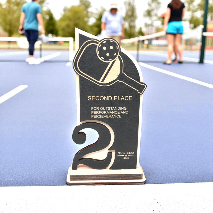 Trophy Award - PERSONALIZED - Pickleball - 1st 2nd 3rd Place - 9x5 Inches
