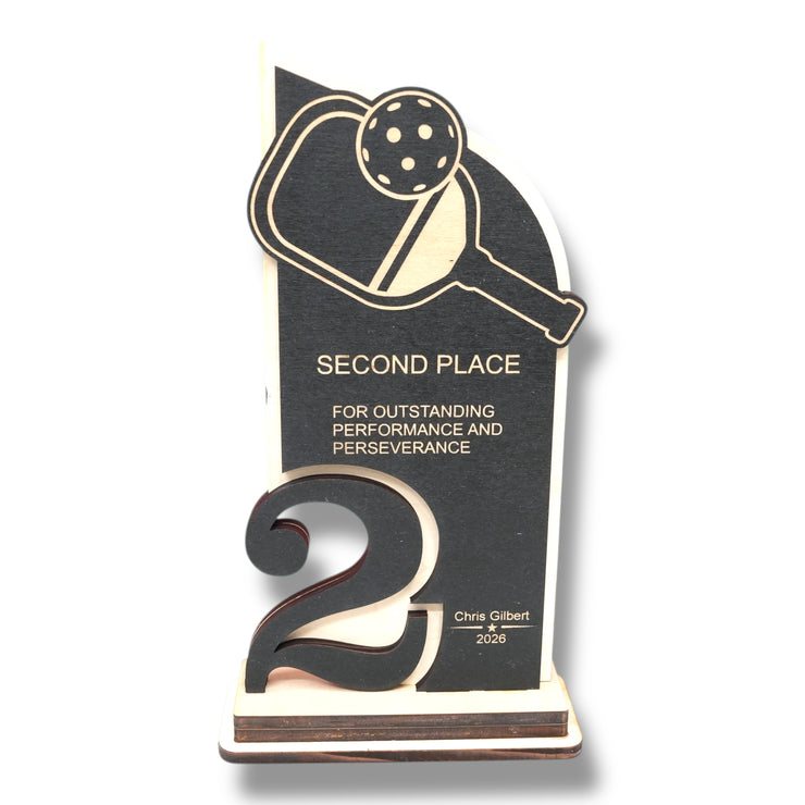 Trophy Award - PERSONALIZED - Pickleball - 1st 2nd 3rd Place - 9x5 Inches