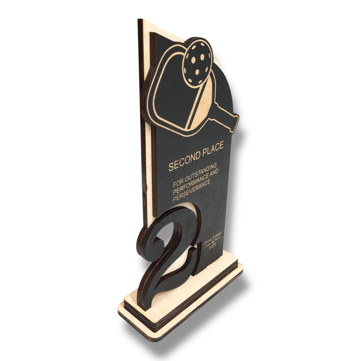 Trophy Award - PERSONALIZED - Pickleball - 1st 2nd 3rd Place - 9x5 Inches