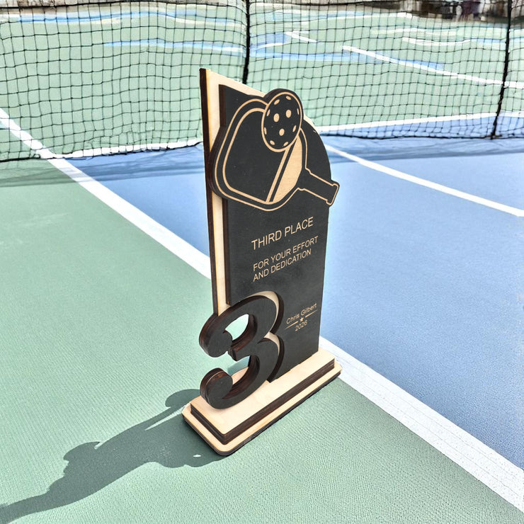 Trophy Award - PERSONALIZED - Pickleball - 1st 2nd 3rd Place - 9x5 Inches