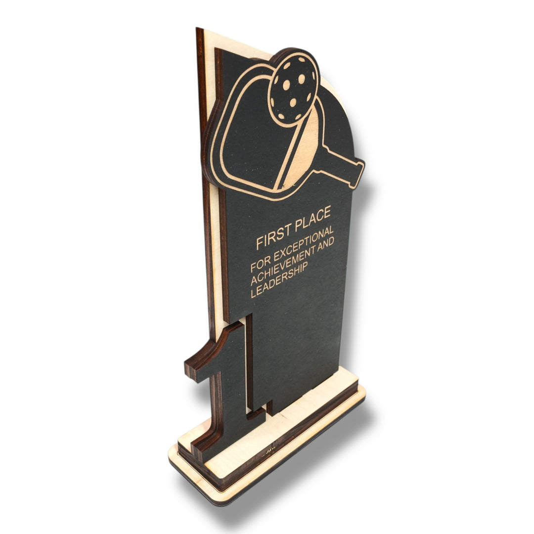 HipFlaskPlus custom Pickleball first place trophy award side view