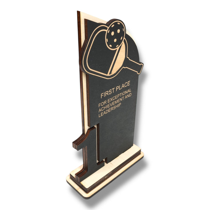 HipFlaskPlus custom Pickleball first place trophy award side view