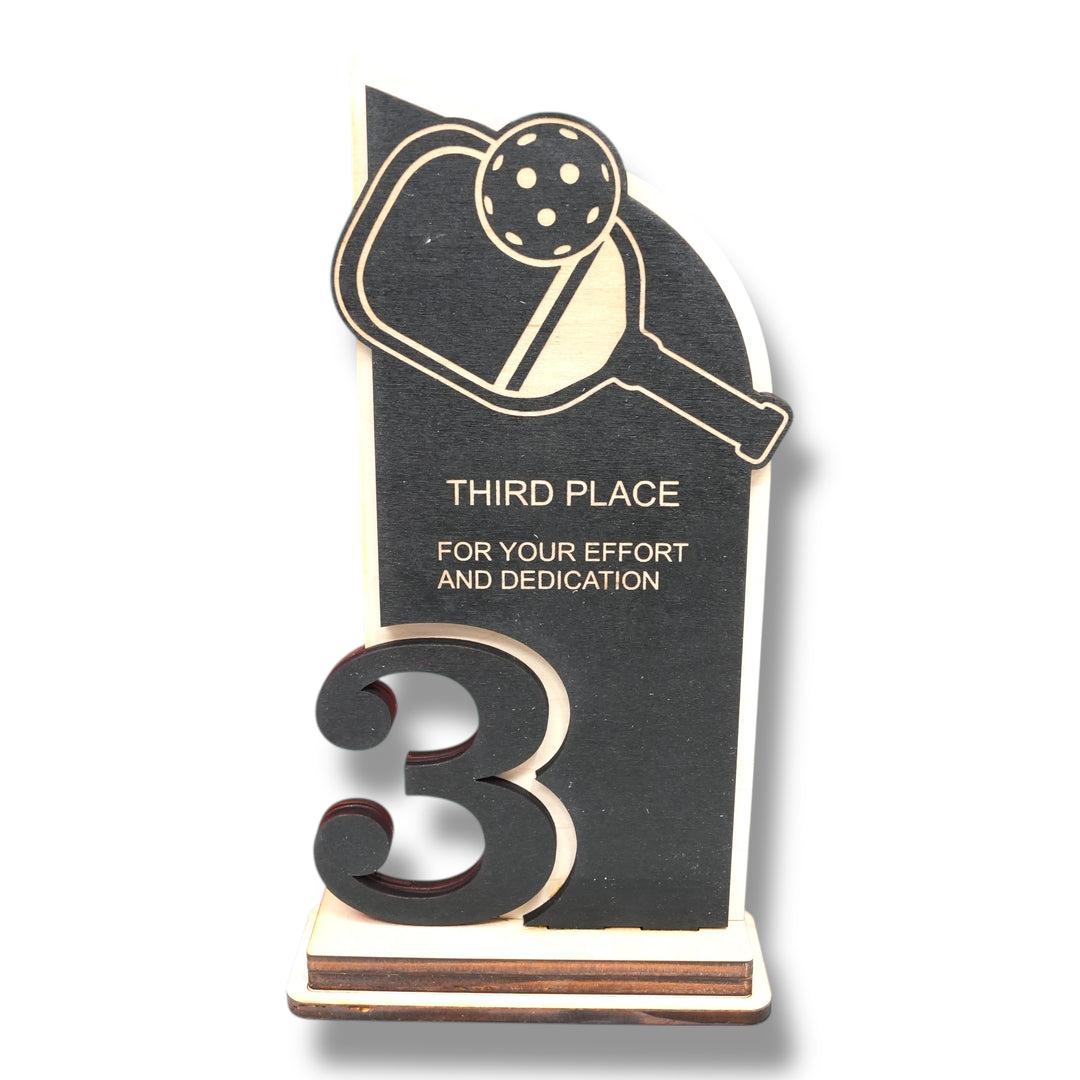 HipFlaskPlus custom Pickleball third place trophy award