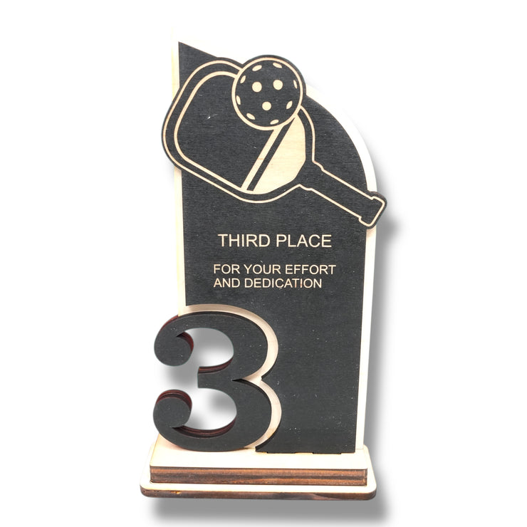Trophy Award - CUSTOM - Pickleball - 1st 2nd 3rd Place - 9x5 Inches