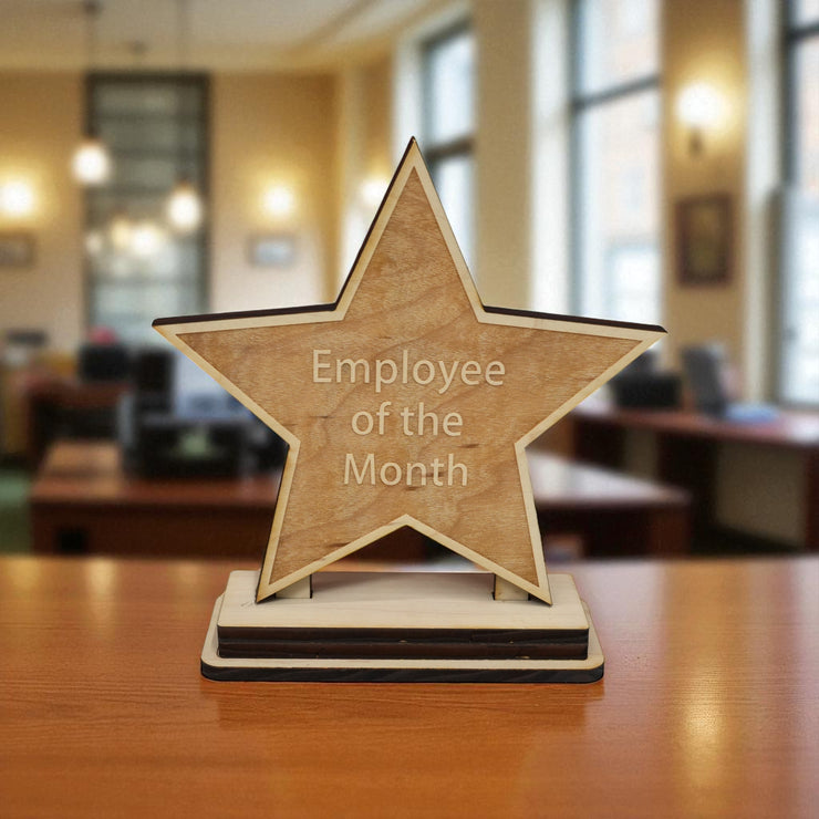 Award - CUSTOM - Employee Of The Month Star with STAND