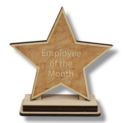 Award - CUSTOM - Employee Of The Month Star with STAND