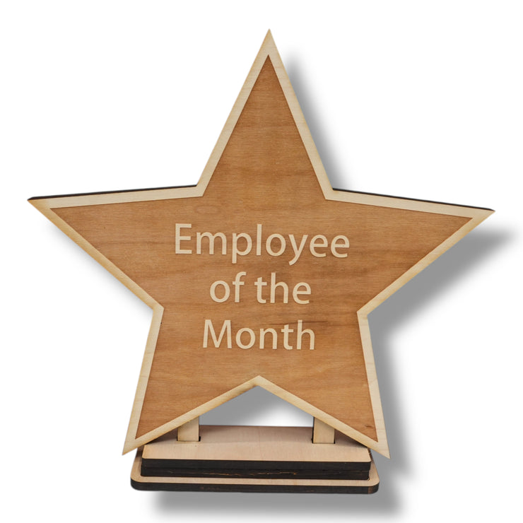 Award - CUSTOM - Employee Of The Month Star with STAND