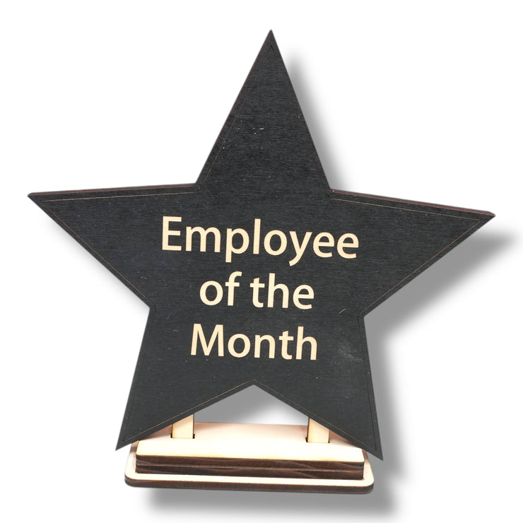 Award - CUSTOM - Employee Of The Month Star with STAND