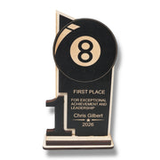 Trophy Award - PERSONALIZED - Billiards Pool - 1st 2nd 3rd Place - 9x5 Inches