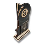 Trophy Award - PERSONALIZED - Billiards Pool - 1st 2nd 3rd Place - 9x5 Inches