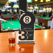 Trophy Award - PERSONALIZED - Billiards Pool - 1st 2nd 3rd Place - 9x5 Inches