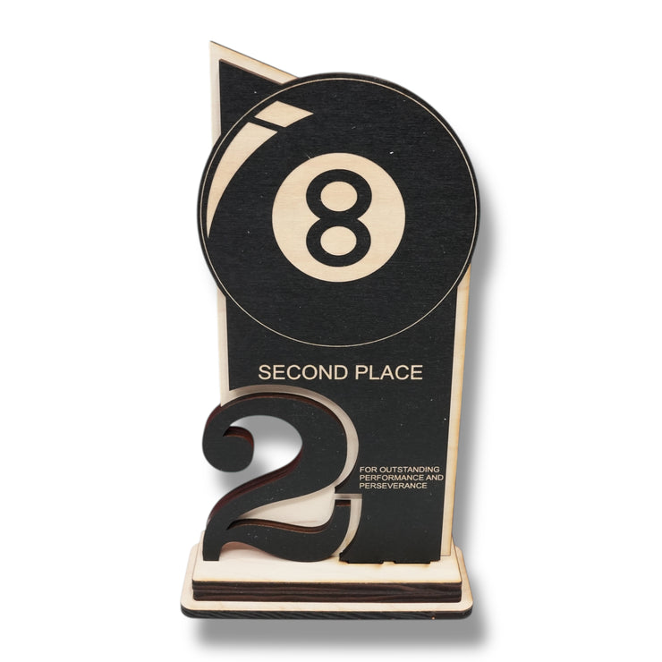 Trophy Award - CUSTOM - Billiards Pool - 1st 2nd 3rd Place - 9x5 Inches