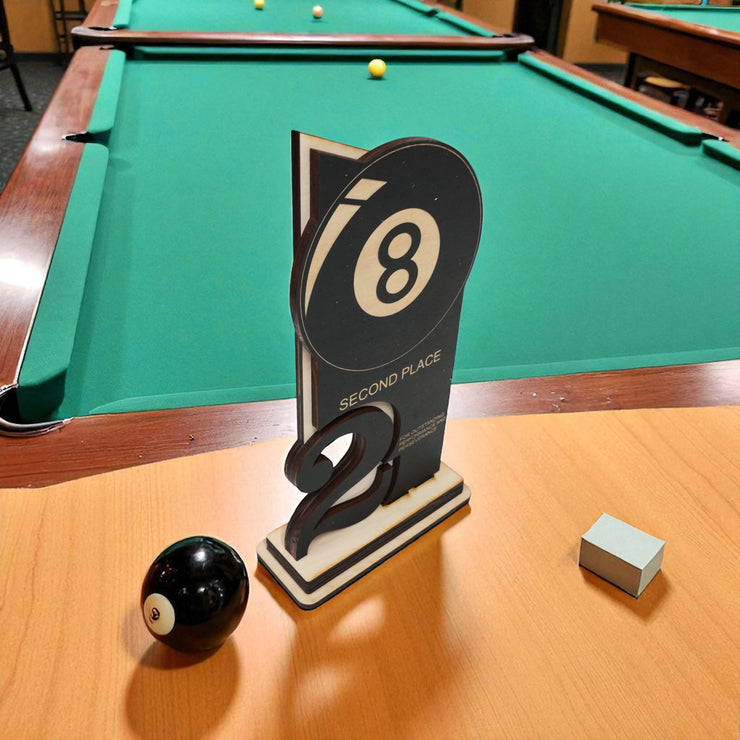 Trophy Award - CUSTOM - Billiards Pool - 1st 2nd 3rd Place - 9x5 Inches