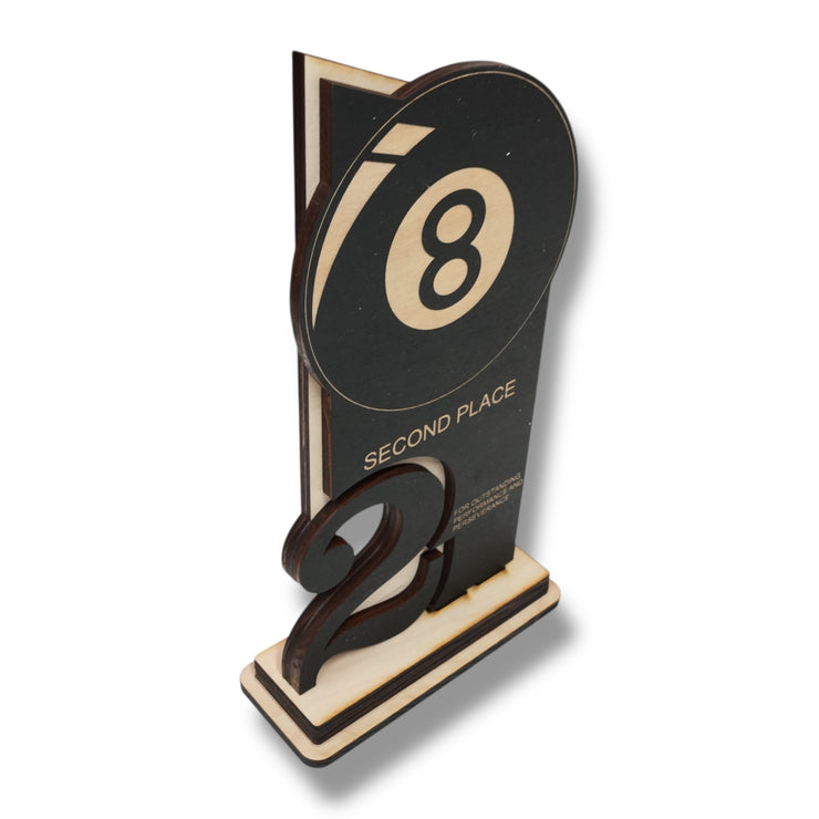 Trophy Award - CUSTOM - Billiards Pool - 1st 2nd 3rd Place - 9x5 Inches