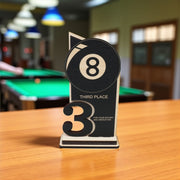 Trophy Award - CUSTOM - Billiards Pool - 1st 2nd 3rd Place - 9x5 Inches