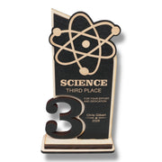 Trophy Award - PERSONALIZED - Science - 1st 2nd 3rd Place - 9x5 Inches