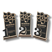 Trophy Award - CUSTOM - Science - 1st 2nd 3rd Place - 9x5 Inches