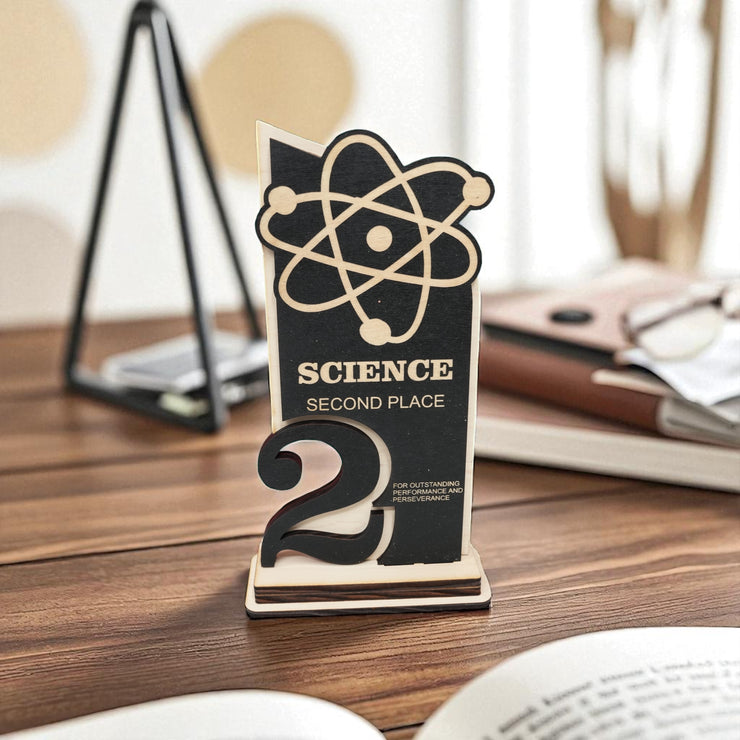 Trophy Award - CUSTOM - Science - 1st 2nd 3rd Place - 9x5 Inches
