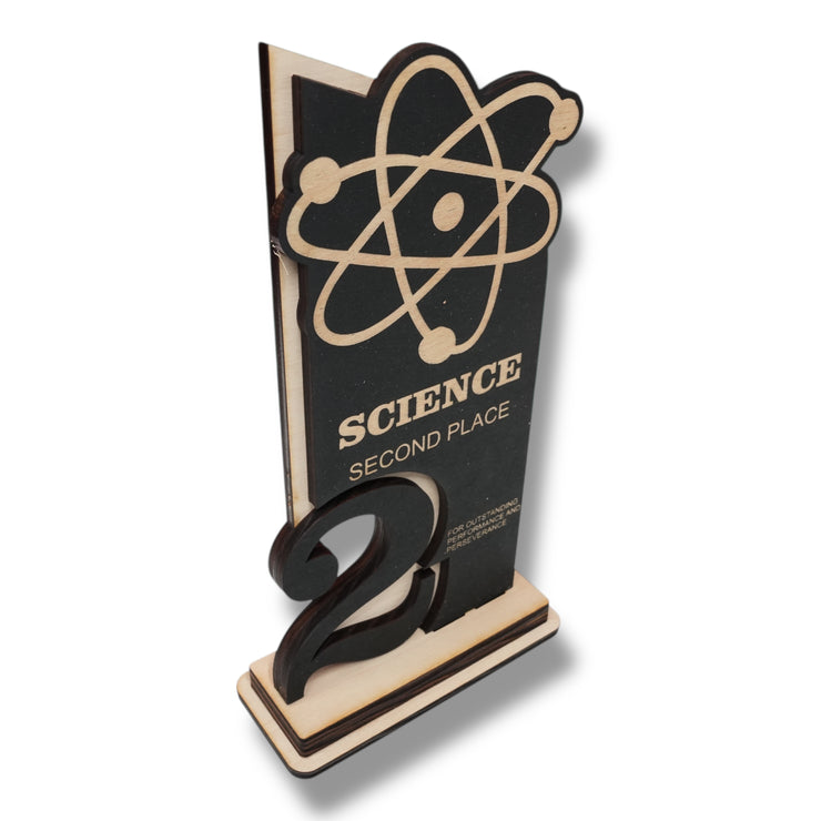Trophy Award - CUSTOM - Science - 1st 2nd 3rd Place - 9x5 Inches