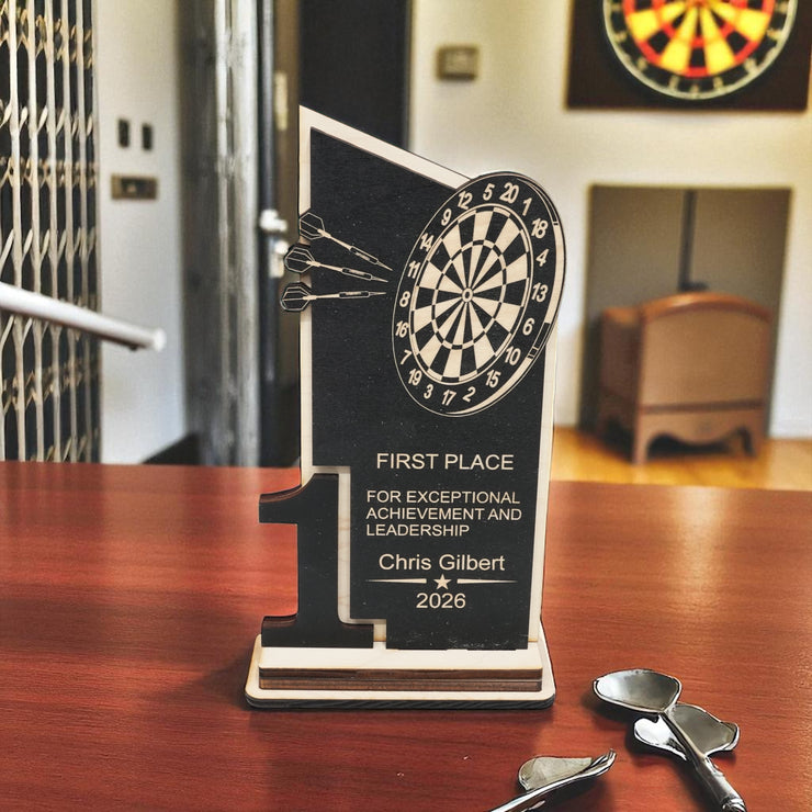 Trophy Award - PERSONALIZED - Darts - 1st 2nd 3rd Place - 9x5 Inches