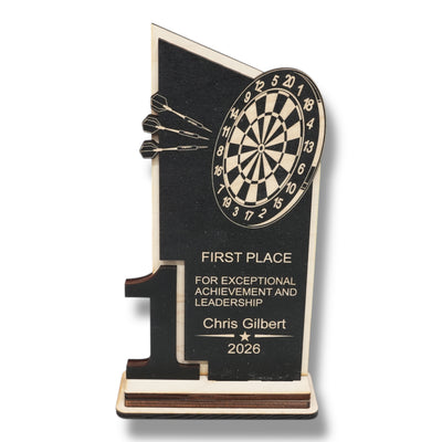 Trophy Award - PERSONALIZED - Darts - 1st 2nd 3rd Place - 9x5 Inches