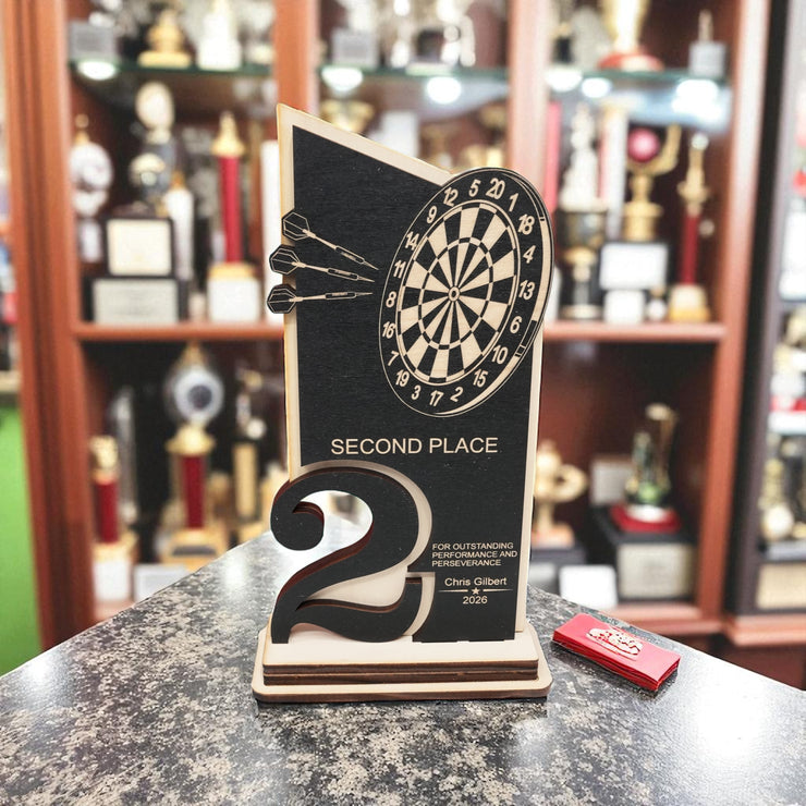 Trophy Award - PERSONALIZED - Darts - 1st 2nd 3rd Place - 9x5 Inches