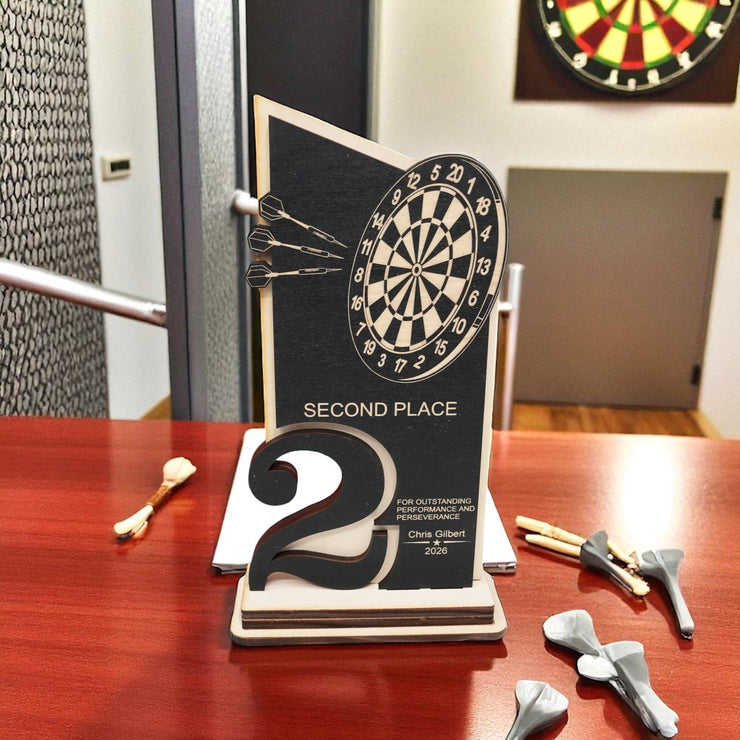 Trophy Award - PERSONALIZED - Darts - 1st 2nd 3rd Place - 9x5 Inches