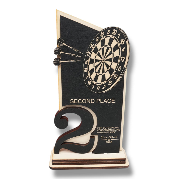 Trophy Award - PERSONALIZED - Darts - 1st 2nd 3rd Place - 9x5 Inches