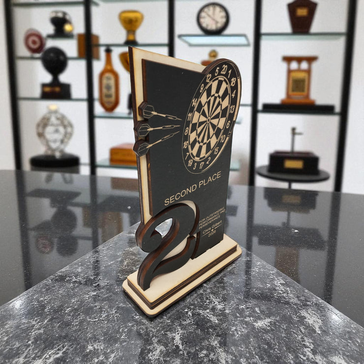 Trophy Award - PERSONALIZED - Darts - 1st 2nd 3rd Place - 9x5 Inches