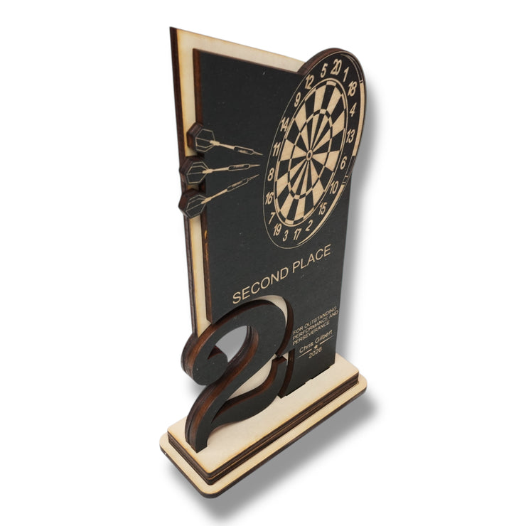 Trophy Award - PERSONALIZED - Darts - 1st 2nd 3rd Place - 9x5 Inches