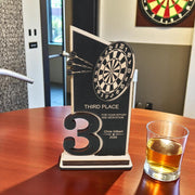 Trophy Award - PERSONALIZED - Darts - 1st 2nd 3rd Place - 9x5 Inches